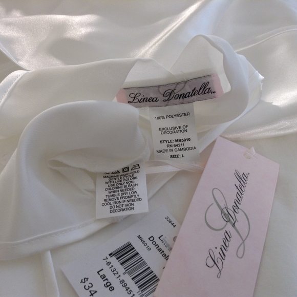 Linea Donatella Short nightgown/slip White SzL NWT - Picture 2 of 5